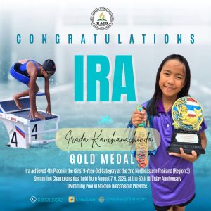 Congratulations Irada Kanchanachinda (Ira - Grade 3)